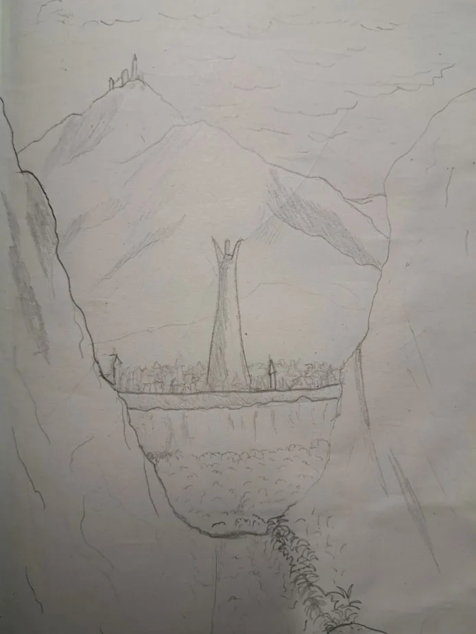 Mise en couleur et texture d’une tour dessinée