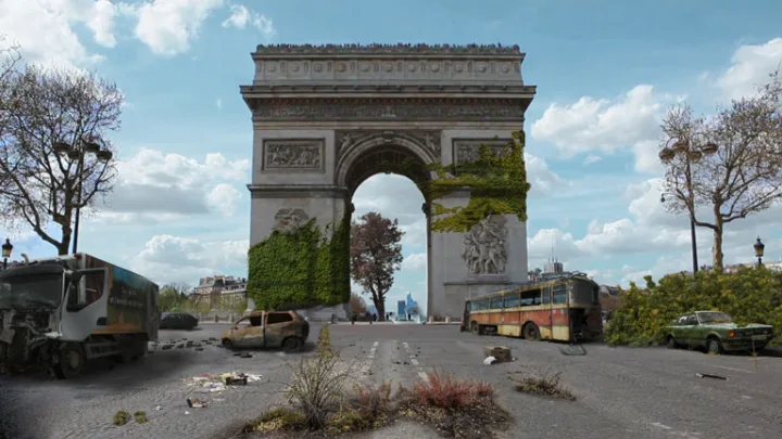 Photomontage de Paris dans une ambiance fantastique